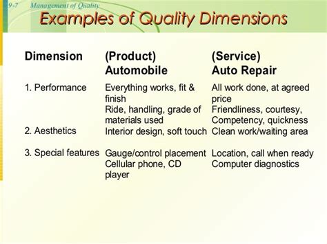 what are the two dimensions of process quality quizlet